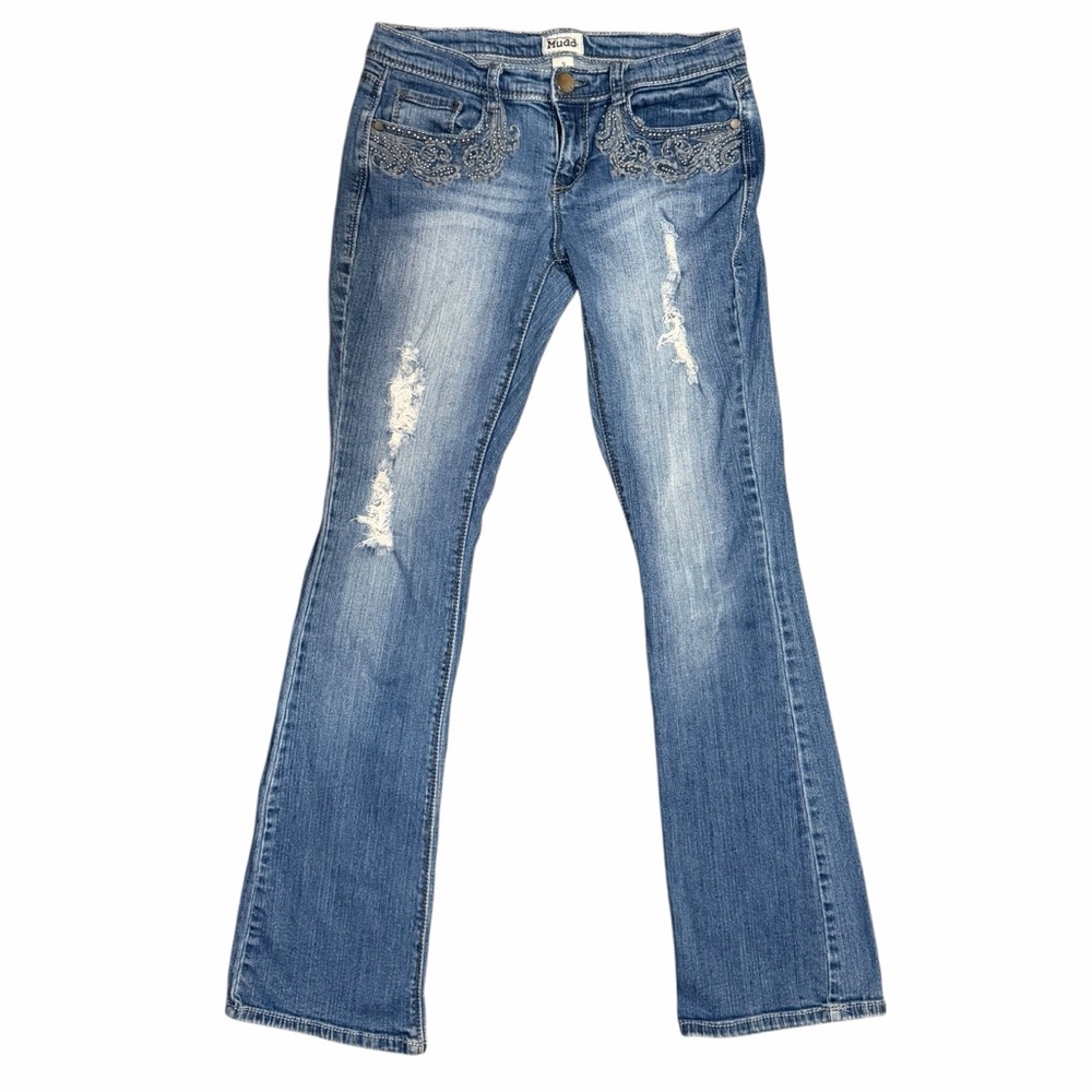 Y2K Mudd Embellished Bootcut Jeans McBling Size 9